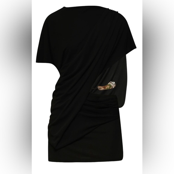 Christopher Esber
Black Encased Nature Resin Draped Jersey Minidress - Picture 2 of 5